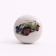 Knob with green car